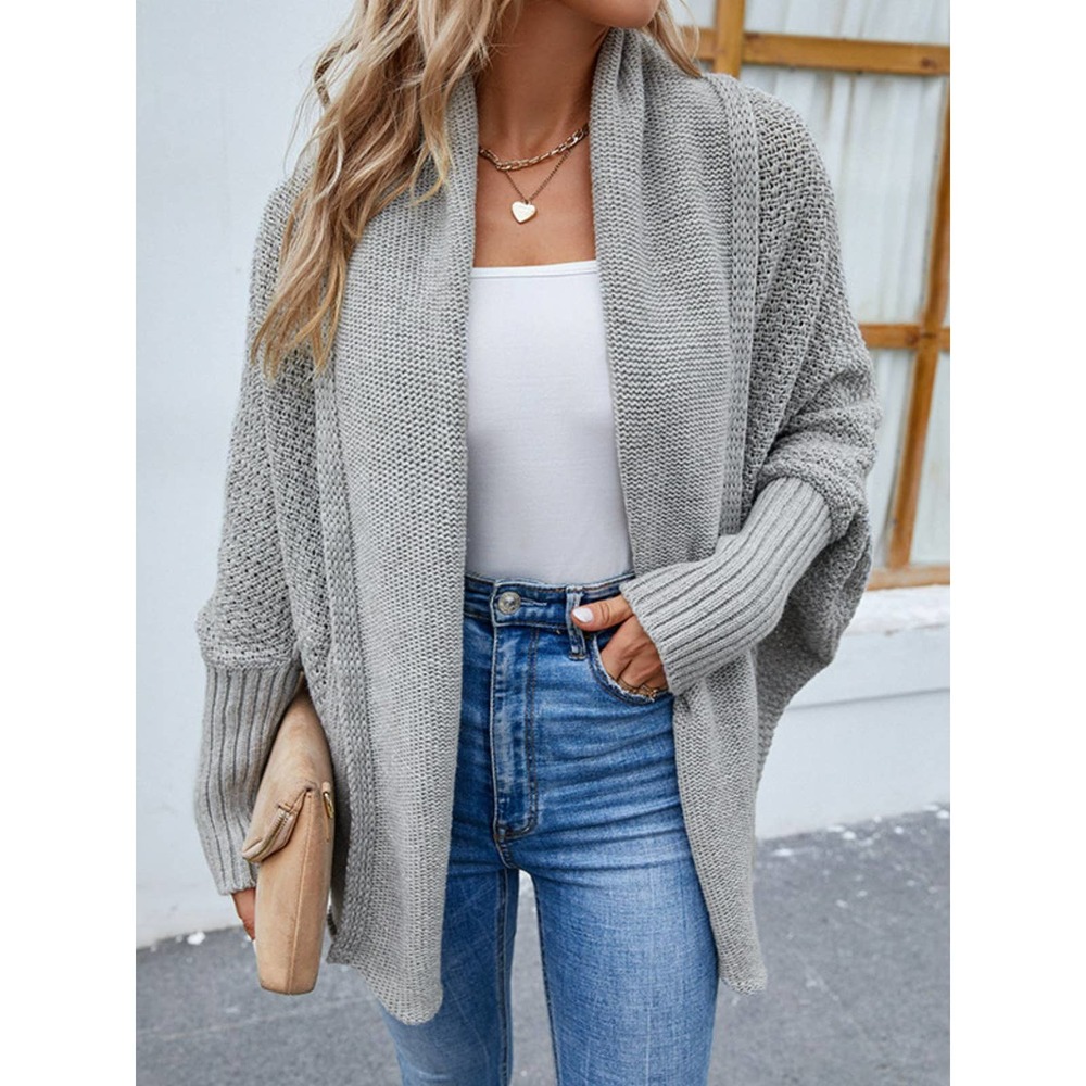 Dolman Sleeve Open Front Cardigan
